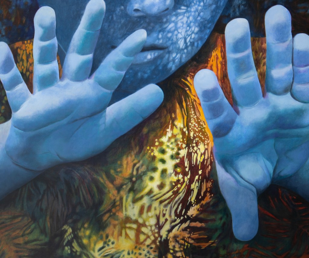 peinture art contemporain galerie mains corps lumière