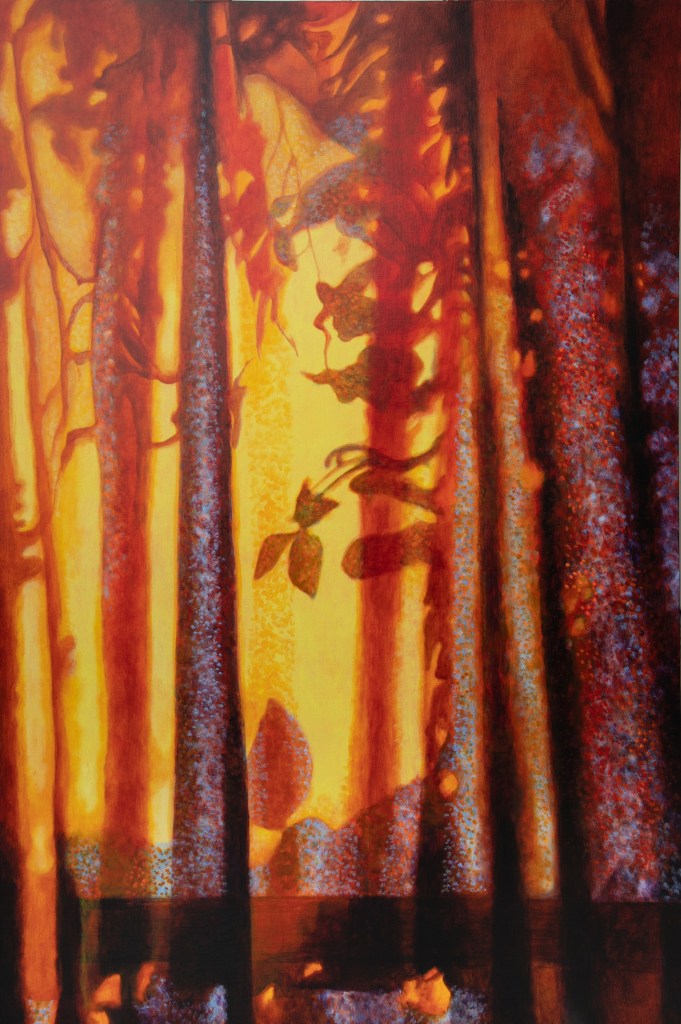 peinture art contemporain galerie feuillage corps lumière